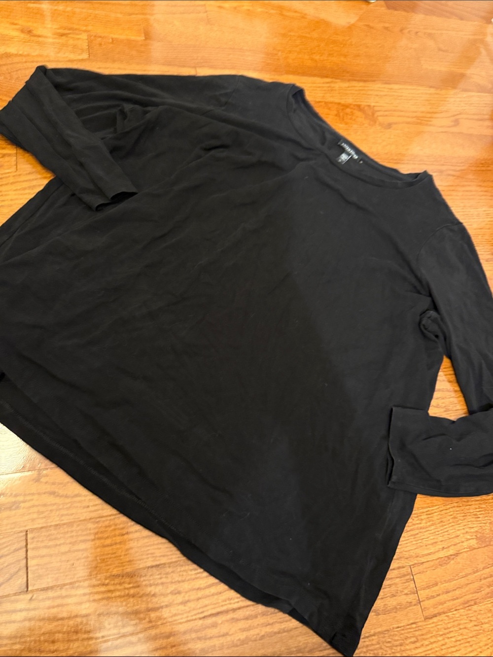 Eileen Fisher Black Long-Sleeve Crewneck Shirt 3X